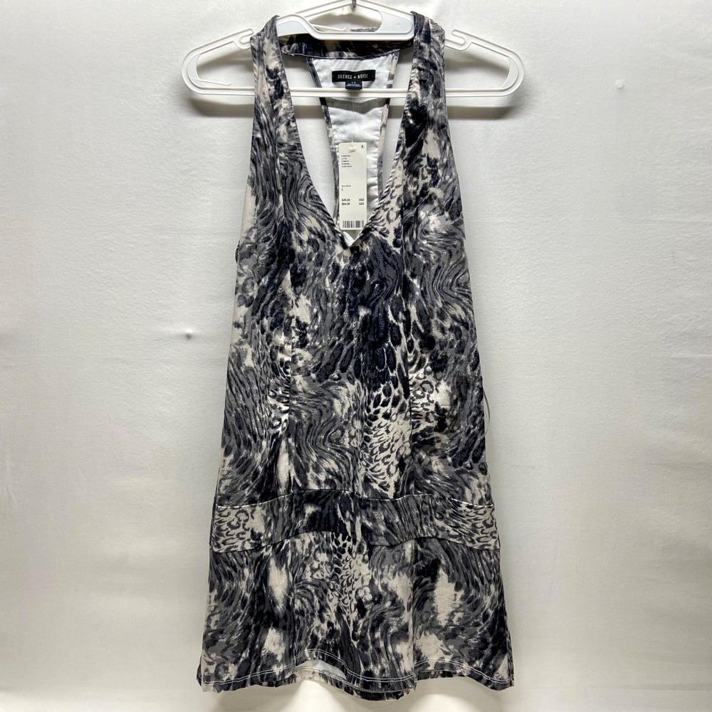 Urban Outfitters Silence + Noise Mini Halter Dress Women's Large Grey Digi NWT